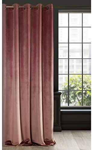 Eurofirany Ria Rideau en Velours Doux avec Oeillets-1 pièce élégant de qualité supérieure pour Chambre à Coucher, Salon, Velvet, Tissu, Rose Foncé, 140 x 250cm