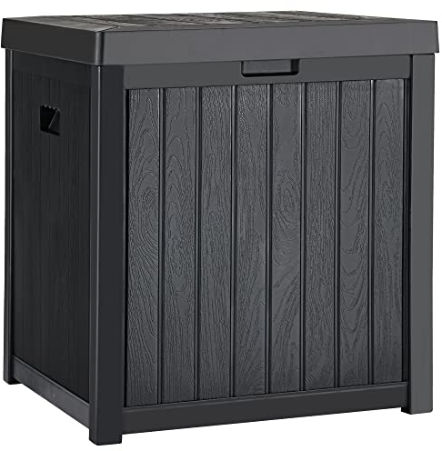 YITAHOME 195L Medium Baule da Giardino, Baule da Esterno per Esterni per Cuscini da Patio, Forniture per Piscine, da Giardino, Intemperie, Resistente al Marrone, con Serratura, in Resina