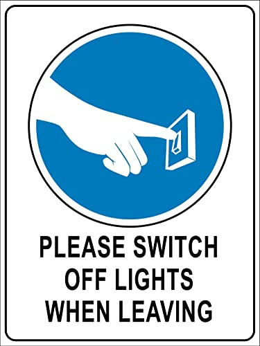 Segnali Di Avvertimento, Si Prega Di Spegnere La Luce Quando Si Esce Cartelli Segnale Di Pericolo Retrò Segni Targa In Metallo,Segno Del Metallo Per Proprietà Privata,Negozio,Casa,20X30Cm