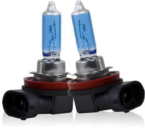 Flygun 2 PCS H11 Car Halogen Bulbs, Ultra White Light Bulbs, 12V 100W Front Fog Light Bulbs, Super Bright High Beam Low Beam Bulb Auto Lights Universal for Most Cars, Trucks, SUVs (White)