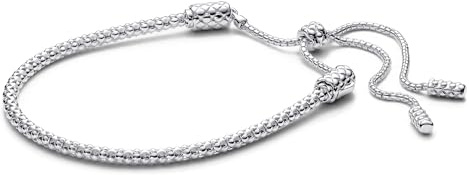 Pandora Moments Pulsera deslizante de plata de ley con cadena de tachuelas