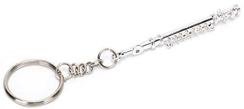 YFlute nyckelring metall nyckelring dekoration flöjt nyckelring metall 9 × 3 × 2 flöjt nyckelring metall nyckelring dekoration musikinstrument prydnad silver instrument fiol nyckelring