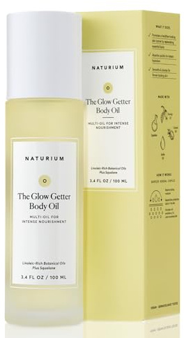 Naturium The Glow Getter Body Oil, Multi-Oil for Intense Nourishment, Hydrating & Moisturizing Formula, Vegan & Cruelty-Free, 3.4 oz