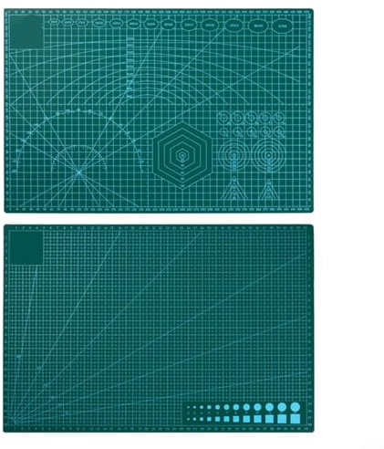 Tappetino da taglio di precisione, double-face, per A2, A3, A4, A5, autorigenerante, per cucito, intaglio e cucito, impermeabile (A-3 verde)