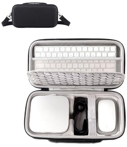Custodia da viaggio rigida per Mac Mini M4/M4 pro (2024), borsa da trasporto per computer desktop per accessori per mouse e tastiera, organizer protettivo portatile per viaggi d'affari, ufficio mobile