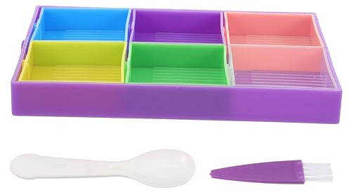 Veemoon Plateaux de Tri des Diamants en Plastique, Grosse Capacité, 1 Set | Rangement Broderie Diamant, Diamant Art, pour Perles et Strass, Organisation en Ligne Couleur Aléatoire