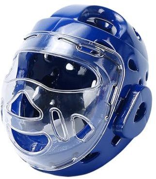 LOVIVER Casque d'entraînement de karaté, Protection légère du Front et des Oreilles, Casque de Taekwondo pour l'entraînement Sanda, MMA et Sparring, Bleu, S