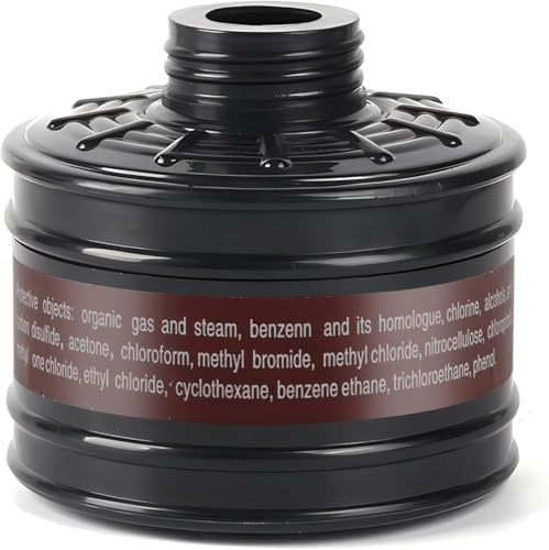 Filtro per maschera antigas, filtro a carbone attivo da 40 mm, compatibile con maschera antigas 6800 e altre maschere respiratorie, filtro singolo sostituibile contro vapori, polvere, pittura, gas
