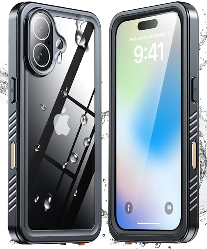 ANTSHARE for iPhone 17 Case, IP68 Waterproof Case with [Built-in Screen & Camera Protector] 360 Full Body Sealed Protective 12FT Military Dropproof Shockproof Cover for iPhone 17 6.3 - Black
