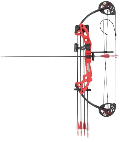 Youth Compound Bow Set for Kids, Adjustable Junior Archery Kit with Arrows, Beginner Target Shooting Bow 16-29lb, Complete Set with Arm Guard, Safe Training for Children, Right Hand