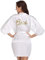 Vlazom Morgenmantel für Hochzeit Satin Kimono Badmantel für Braut&Brautjungfern V-Ausschnitt Damen Robe mit Gürtel(L,Weiß für Braut)