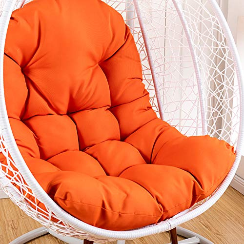 WYJHNL Coussin De Siège Suspendu Panier épaississement Imperméable à l'eau Coussin De Chaise Oeuf Swing, pour Jardin Patio Intérieur Extérieur Chaise Balançoire Chaise Suspendue, 95x125cm,Orange