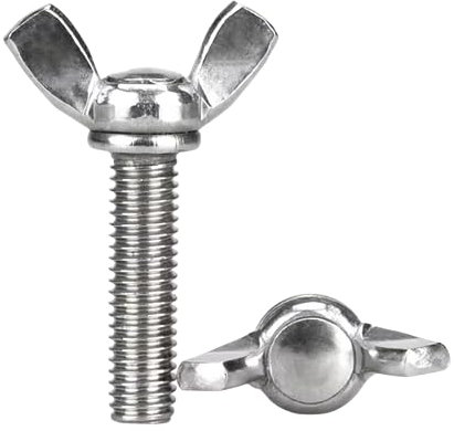 Tornillo de Mariposa de Acero Inoxidable Tornillo de máquina M5 * 12, 10 Piezas, Plateado