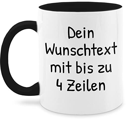 Tasse Tassen 325ml - Aufdruck selbst gestalten - Wunschdruck Text Namen I Eigener Custom Text - 325 ml - Schwarz - personalized cup with name paartassen wunschtext trinkgeld glühweintassen