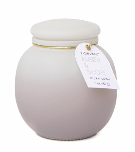 Paddywax Scented Candles Orb Collection Ombre Glass Luxury Artisan Candle, 141g, Amber & Smoke
