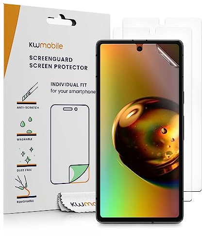 kwmobile Skärmskydd kompatibla med Google Pixel 7a skärmskydd – 3 x ultraklart genomskinliga telefonfilmer