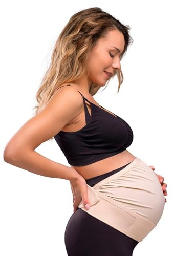 Carriwell Faja de Embarazo Deluxe Ajustable | Cinturón de Soporte Abdominal Elástico y Transpirable | Alivia el Dolor Lumbar | Cómoda, se Adapta a la Evolución del Vientre | L/XL