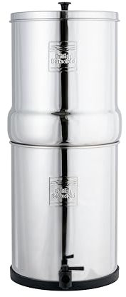 British Berkefeld 6L Stainless Steel Gravity Water Filter System | Comes With 2 Ultra Fluoride Cartridges | Great Tasting Clean Water | No Power Or Plumbing Required | For Home Or Outdoor Use