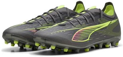 Puma Ultra 5 Match MG, Chaussure de Football Unisexe, Matte Aged Silver-Yellow Alert-Puma Aged Silver,