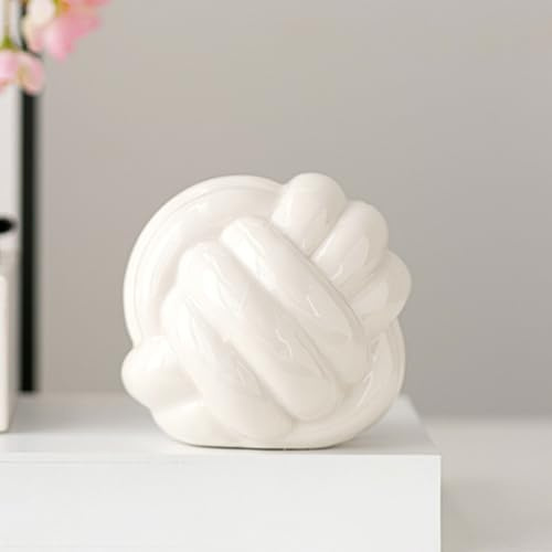A ANTCAM Ornamenti in ceramica moderna con nodo geometrico decorazione a catena in ceramica decorazione nodo in ceramica decorazione per la casa statua da scrivania decorazione nodo filo decorazione