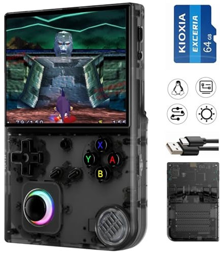 RG40XXV Handheld Game Console RG 40XXV 4.0'' IPS Screen with 64G TF Card Pre-Installed 5228 Games Supports 5G WiFi 4.2 Bluetooth Online Fighting,Streaming and HD Retro Emulator RG40XX