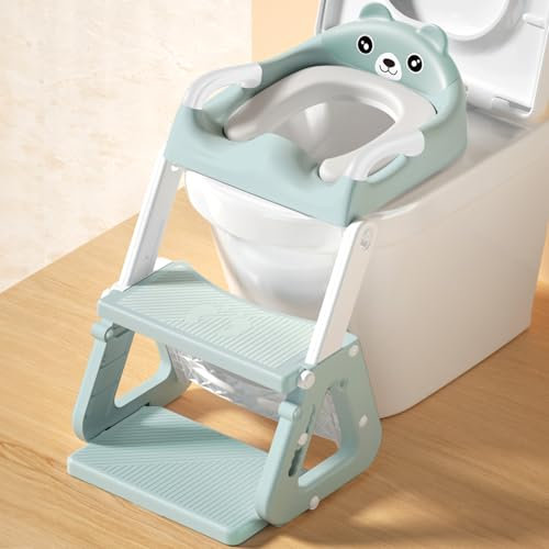 JEDWKFA Toilettensitz Kinder mit Treppe, Toilettensitz Kinder, Toilettenaufsatz für Kinder ab 2 Jahre, WC Sitz Kinder, Verstellbar Toilettentrainer Toilettensitz für Kleinkinder