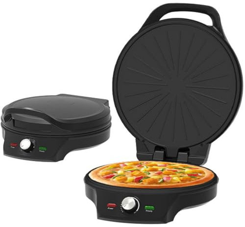 Four à Pizza de comptoir, cuiseur à Pizza avec Chauffage Double Face, diamètre 32 cm, Lampe LED, Conception antiadhésive, Machine à Pizza électrique 2000 W pour la Maison, l'hôtel, Le Restaurant