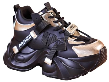 Generico Donna Sneakers da Ginnastica Scarpe Basse Sportive Women's Soft Sole Comfortable Shoes Outdoor Mesh Shoes Runing Fashion Sports Breathable Sneakers Scarpe da Donna Invernali (Black, 39)