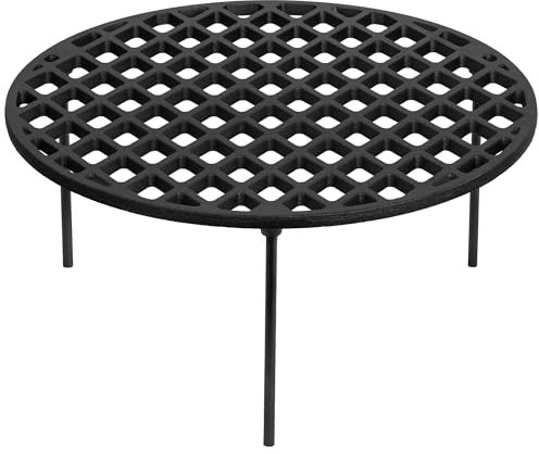 BBQ-Toro Grille en fonte Ø 45 cm avec 3 pieds | rond | Dutch Oven dessous de plat, accessoires pour barbecue | Trépied, grille de barbecue, grille en fonte