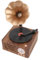 Spegnante Bluetooths del Giocatore Record Vintage - Design di Grammofono Rotabile a Venatura in Legno con Corno di Rame, Suono HD 5W e Radio FM, Batteria da 1500 MAh
