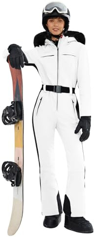Yousify Womens Ski Suit One Piece Snowsuit Onesie Waterproof Windproof Ski Jacket Snowboard Sports Slim Jumpsuits Outerwear