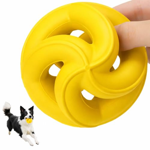 Pelota Perro RESISTENTE | Duradera y robusta | Pelota interactiva para mascotas | Fabricada con material no tóxico, goma 100% natural | 10 cm. Flyball para perro con efecto rebote. Hasta 25 kg.