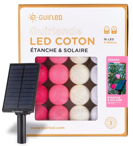 Ghirlanda per esterno sfere luminose LED – Impermeabile IP65 – Pannello solare alta efficienza – On/Off automatico – Tagada - 16 Sfere