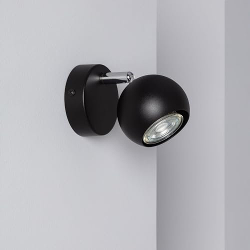 LEDKIA LIGHTING Lámpara de Pared Aluminio Orientable 1 Foco Negro Ates Negro GU10