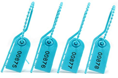 Lot de 100 étiquettes de sécurité en plastique pour vêtements, chaussures, sacs à main, bagages, logistique, transport, expédition