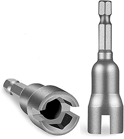 tooloflife Power Flügelmuttern, Schlitz-Flügelmuttern, Bohrer, Steckschlüssel, Werkzeug, 6,35 mm Sechskantschaft, Bohrer für Plattenmuttern, Schrauben, Hakenschrauben (2 Stück)
