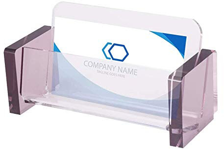 Soporte para tarjetas de visita de acrílico de paisaje, dispensadores de escritorio transparentes para escritorio duro, 4 colores para elegir