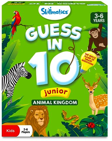 Skillmatics Card Game - Guess in 10 Junior Animals for Kids, Boys, Girls Who Love Board Games and Educational Toys, Travel Friendly for Ages 3, 4, 5, 6