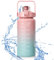 Firschoie Botella de Agua Deportiva 2 L, Marcador de Tiempo Inspirador, Botella de Agua con Pajita, Libre de BPA, a Prueba de Fugas de Garrafa 2l, Reutilizables, para Fitness, Senderismo(Rosado)