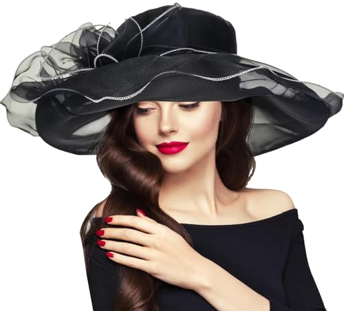 Humdcdy Organza-Hüte für Damen, Fascinator-Hüte | Blumen-Fascinator für Frauen, Kirche Braut Teeparty Hochzeit für Kapelle Event