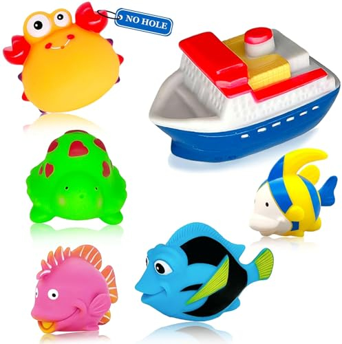 Baby Toy Toddler Bath Toys - Pool Toys For 1 2 3 Year Old Boys Girls 1st Birthday Gifts Mould Free Fish Bathtub Toy For 6 7 8 9 10 11 12 Months Water Table Accessories For Children