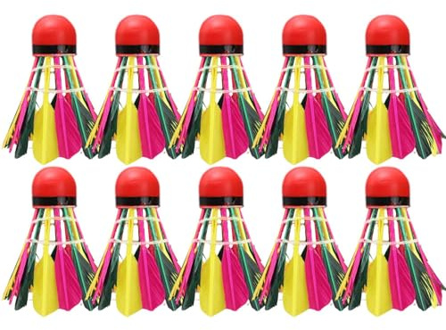 Nuyhgtr Badminton Ball Games | Badminton Shuttlecocks | Feather Badminton Shuttlecocks, Nylon Badmintons Shuttlecock, Colored Feather Shuttlecocks Badmintons Balls for Indoor and Outdoor