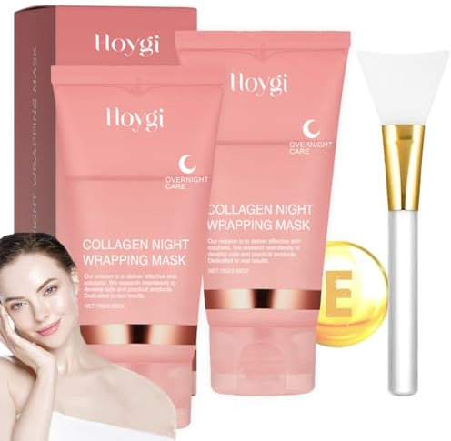 Collagen Maske Overnight Wrapping, 2 Stück Collagen Night Wrapping Mask, Bio Collagen Face Mask, Collagen Overnight Wrapping Peel Off Facial Masks, Elastizität und Feuchtigkeitsversorgung