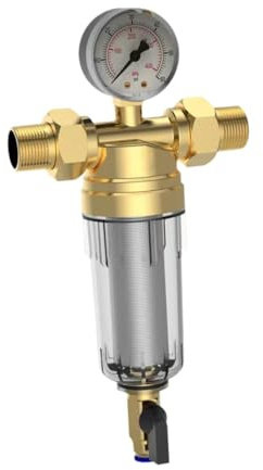 Sharplace Système -filtration de filtre de lavage à contre-courant avec jauge, filtre à eau à Installation facile avec régulateur de pression pour, Point G6