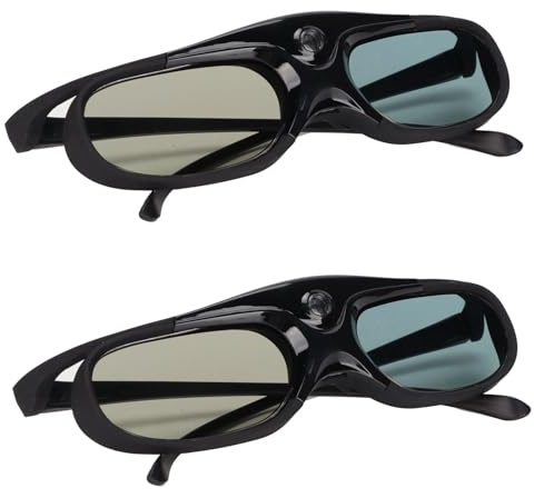 Gafas 3D, Gafas de 2 Piezas de 144Hz Vasos Obturador Activo 3D con Enlace DLP Lente LCD Obturador para Orojectores DLP