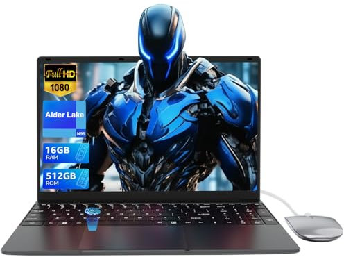 Ordinateur Portable 15.6 Pouces - PC Portable Quad Core N95 Processor, 16Go LPDDR4 RAM 512Go SSD, Laptop FHD 1920*1080P avec WiFi 5 Bluetooth 4.2 Touch ID adapté pour le bureau et les affaires