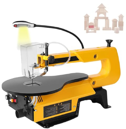 Desktop Scroll Saw, Two Direction Multifunctional Wood Cutting Machine with Stepless Speed Control, Electric Fret Saw with 45° Adjustable Table, for Woodworking, Crafting and DIY(High-end)