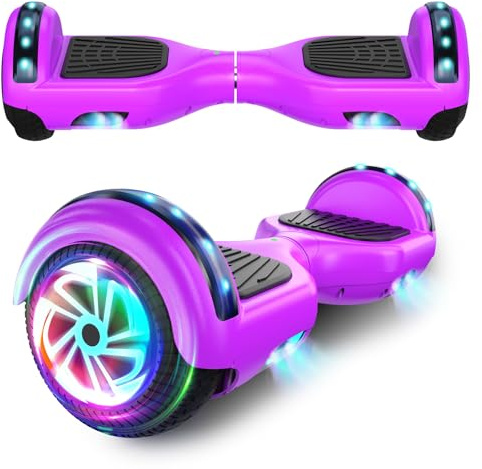 SISIGAD 6,5 pouces Scooter, hoverboard auto-équilibré avec haut-parleur Bluetooth et éclairage LED