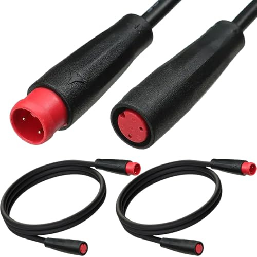 HAAMNING7 Ebike 2Pin-förlängningskabel, vattentät hona till hane Elcykelkabel för Ebike-ljus, växlingssensor och broms i Ebike-kit (2-pack)