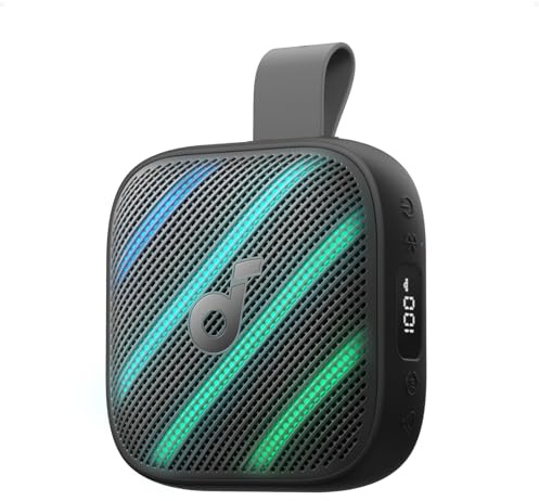 soundcore Boom Go 3i by Anker, tragbarer Lautsprecher mit 15W Sound, 24h Spielzeit, BassUp 2.0, Ladefunktion, Bluetooth 6.0, RGB Lichtshow, IP68 wasserfester Lautsprecher zum Wandern/Campen (Schwarz)